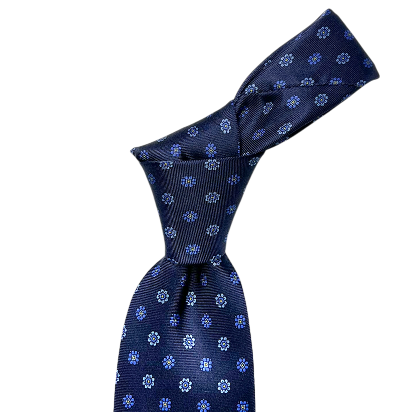 Tie - Navy w/ Sky Daisies