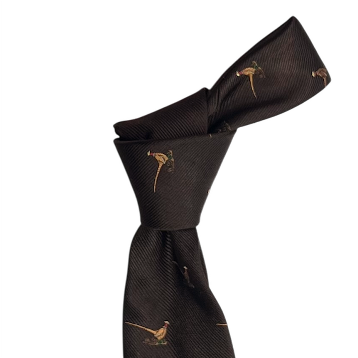 Tie - Chocolate Brown Pheasant Club