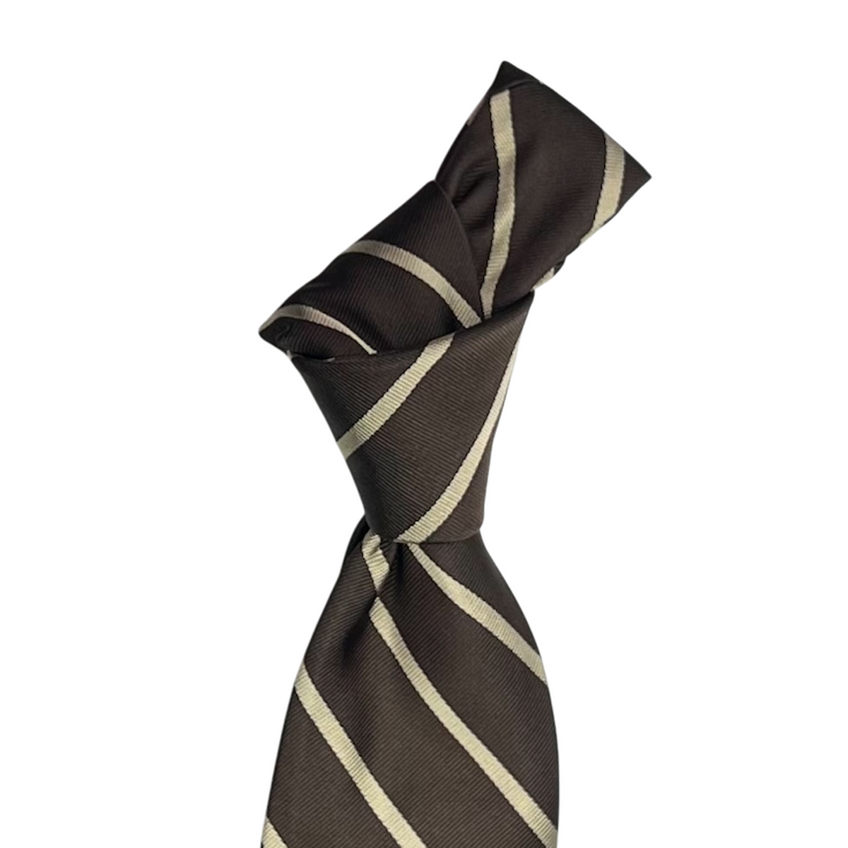 Tie - Brown w/ Bone Single Stripe