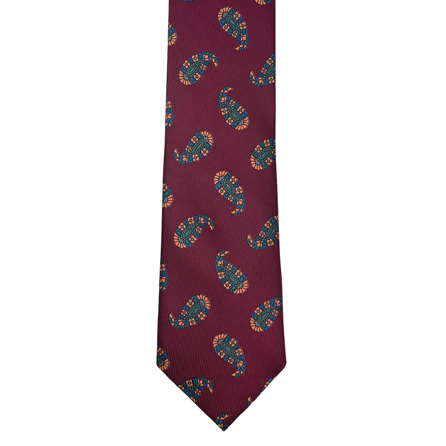 Tie - Cranberry Beaded Large Paisley