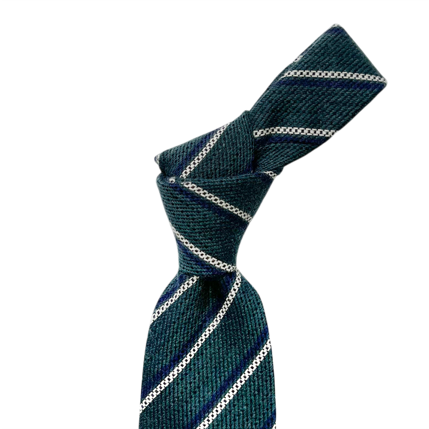 Tie - Spruce w/ Navy and White Stripe