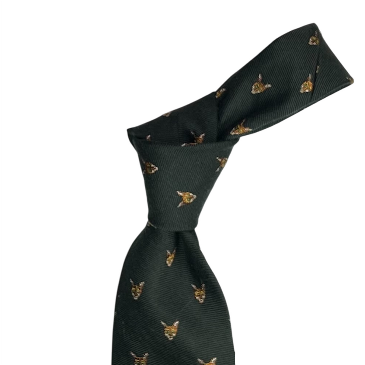 Tie - Hunter Green Wool w/ Fox Club