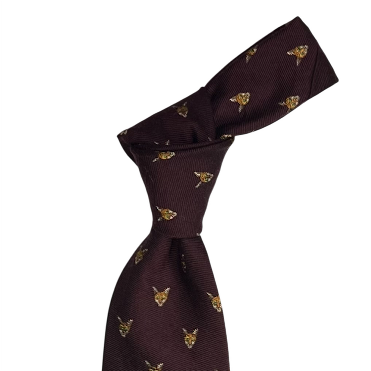Tie - Maroon Wool w/ Fox Club