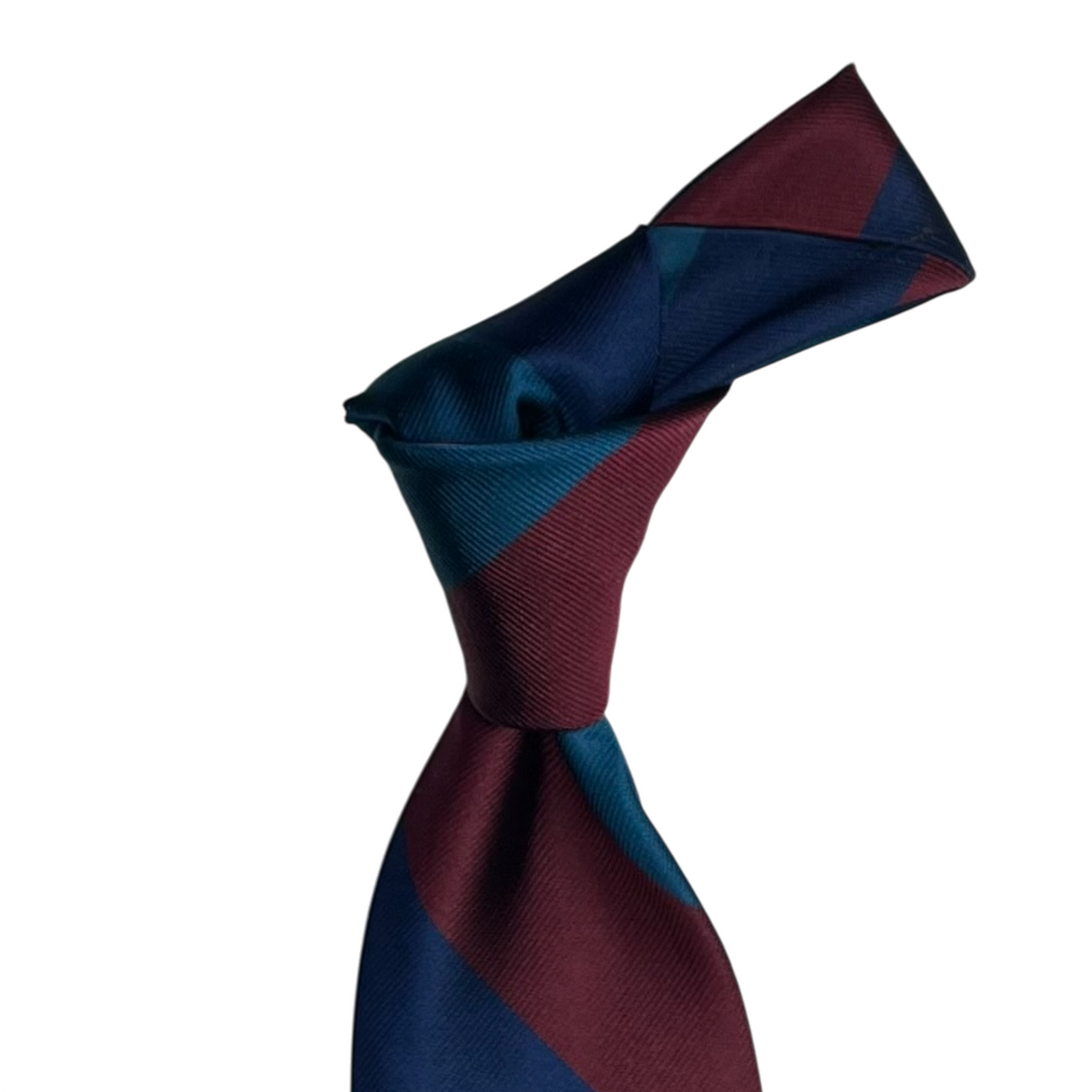 Tie - Blue Crimson and Teal Block Stripe