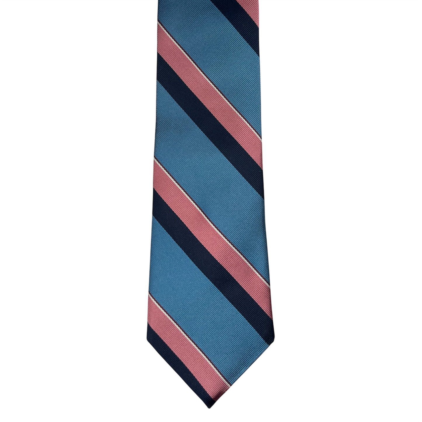 Tie - Capri Blue, Dusty Pink and Navy Stripe