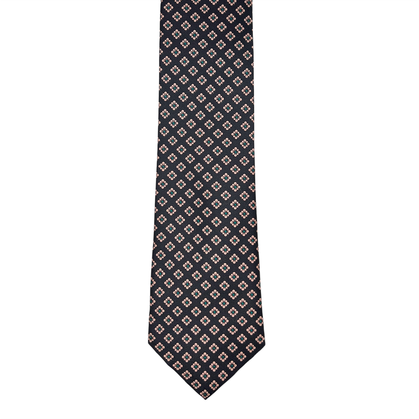 Tie - Midnight w/ Pink and Teal Diamond