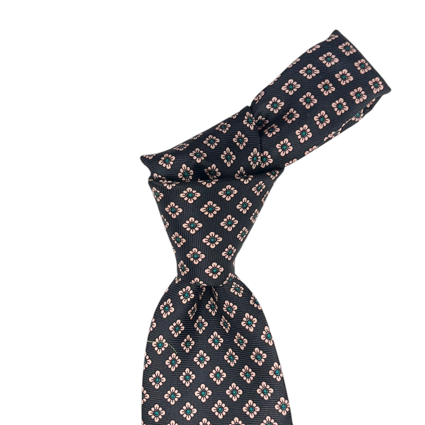 Tie - Midnight w/ Pink and Teal Diamond