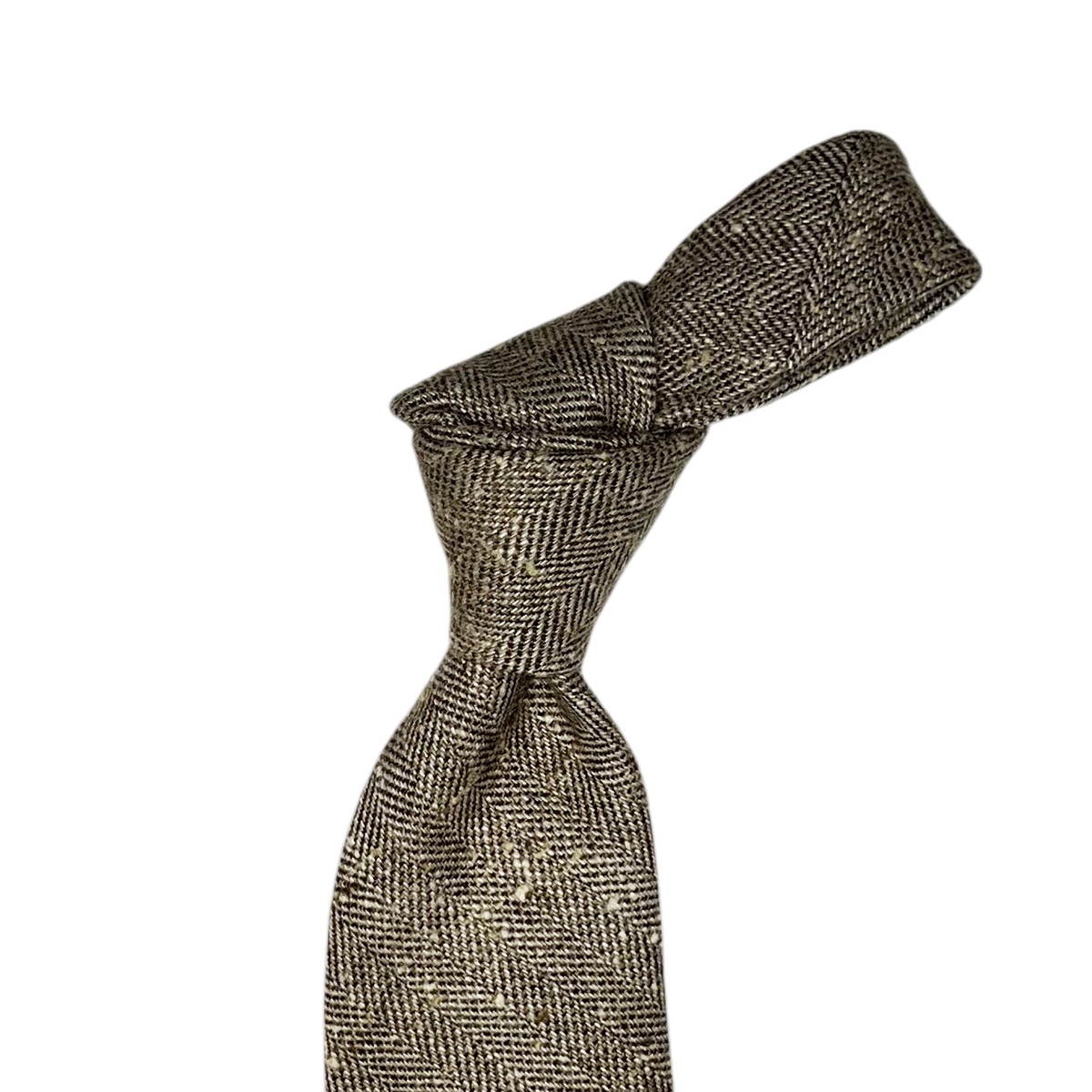 Tie - Tan Donegal Herringbone Wool Silk