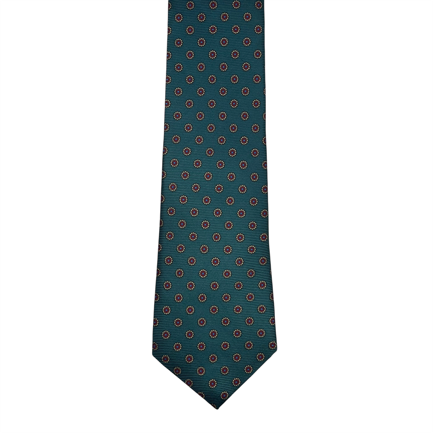 Tie - Deep Teal w/ Red Sunflower