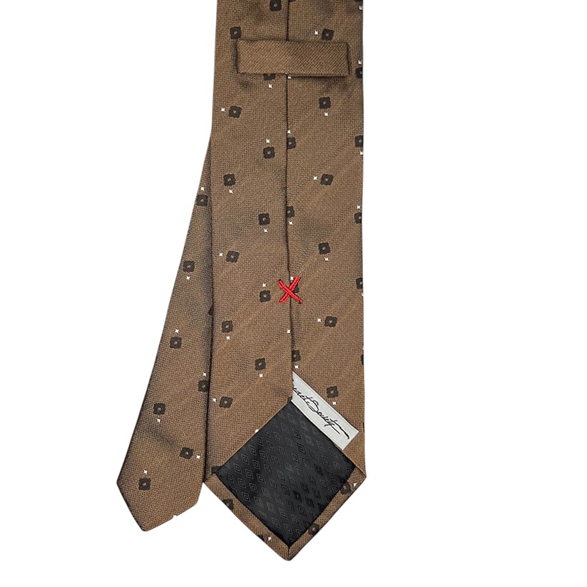 Tie - Tobacco w/ Brown Offset Square