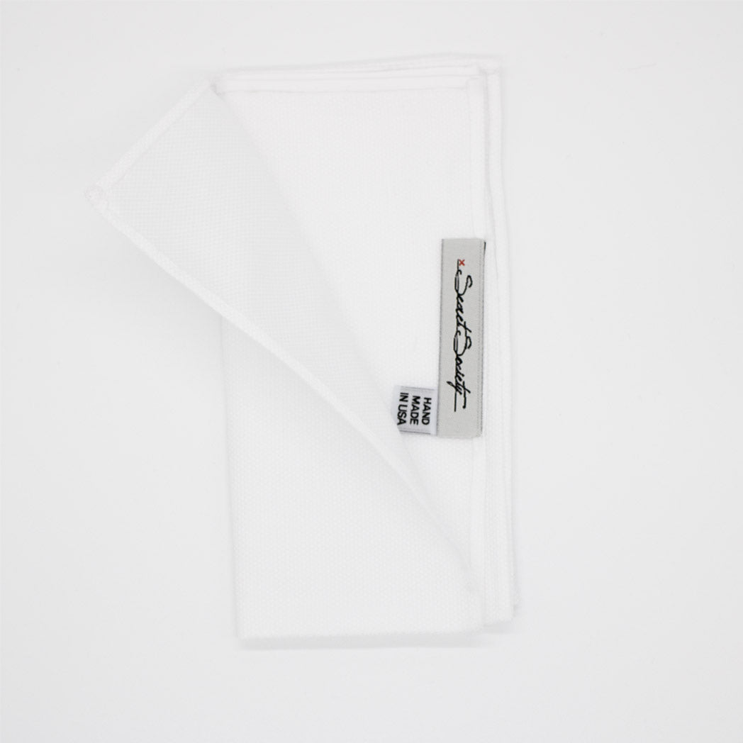 Pocket Square - Cotton White Royal Oxford