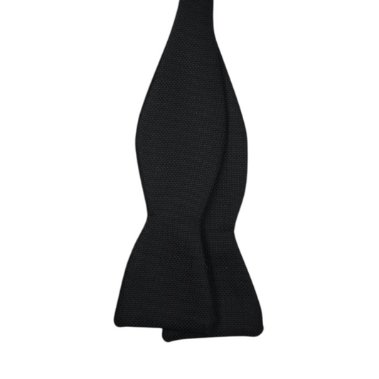 Bow Tie - Black Woven Wool