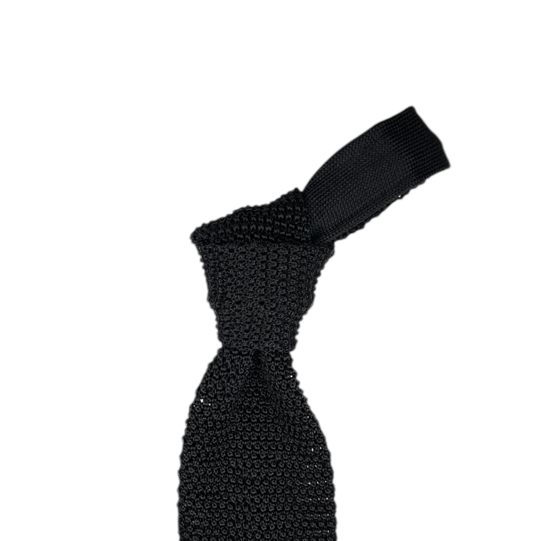 Silk Knit Tie - Black