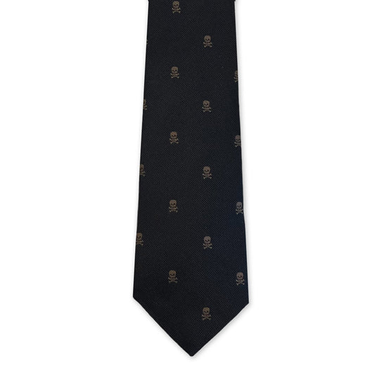Tie - Black and Gold Skull