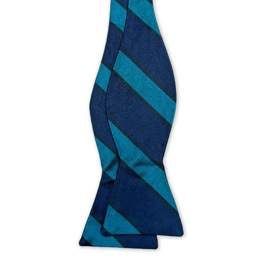 Bow Tie - Navy, Dark Navy, Teal Stripe