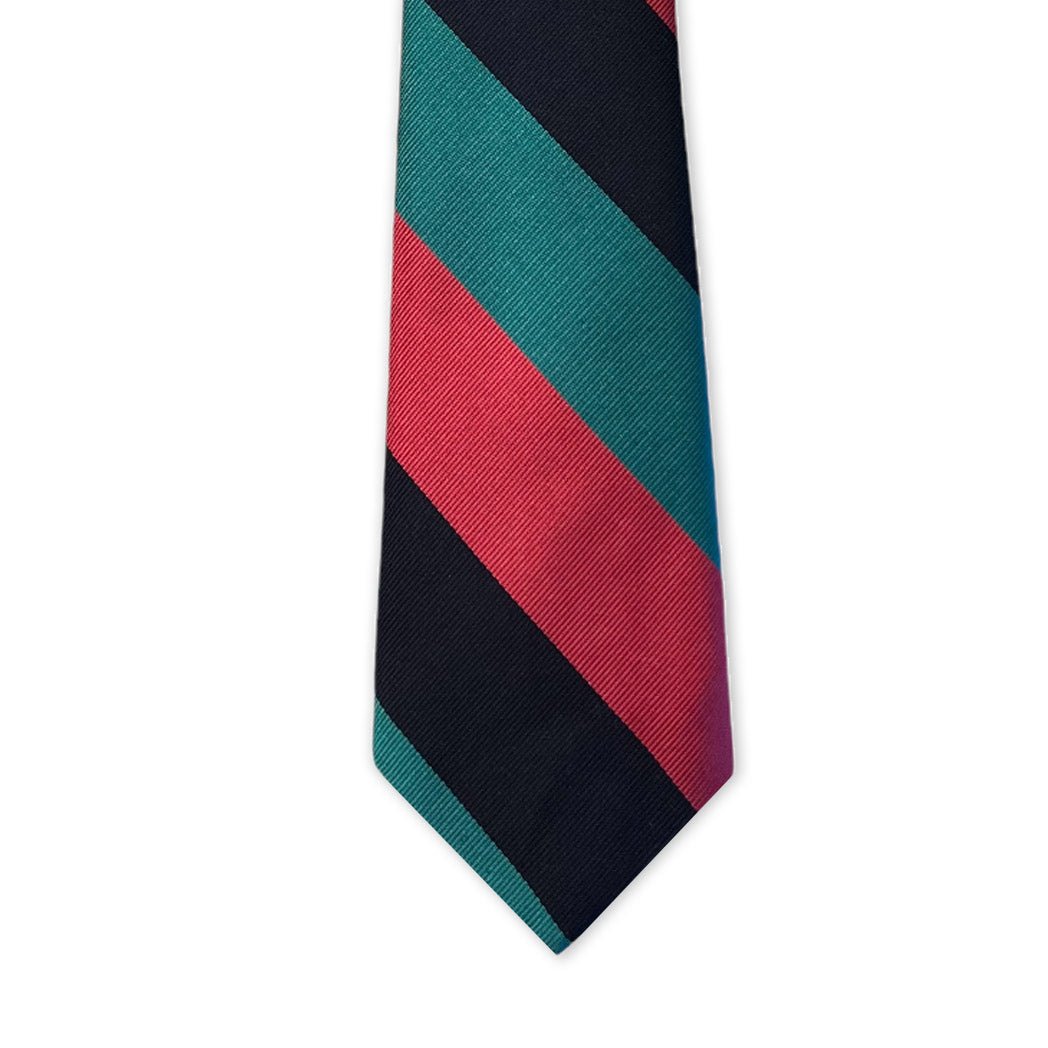 Tie - Navy, Pink, and Turquoise Block Stripe