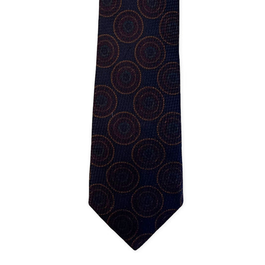 Tie - Navy and Gold Grenadine Medallion