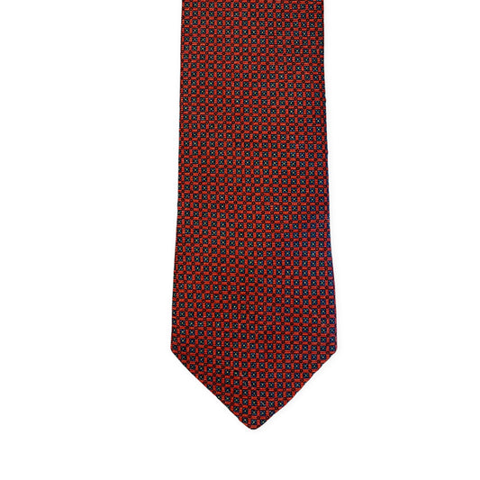 Tie - Orange Wool Geometric