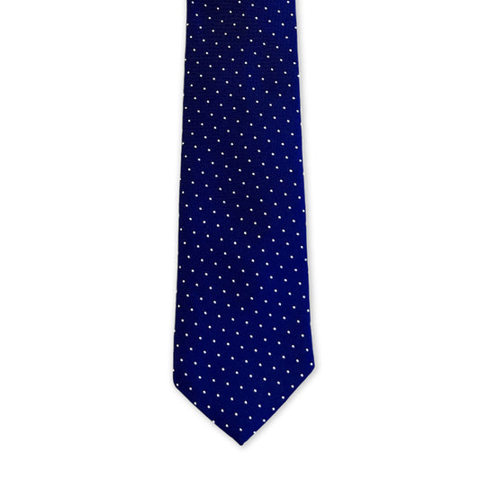 Narrow Tie - Navy w/ White Pin Dot