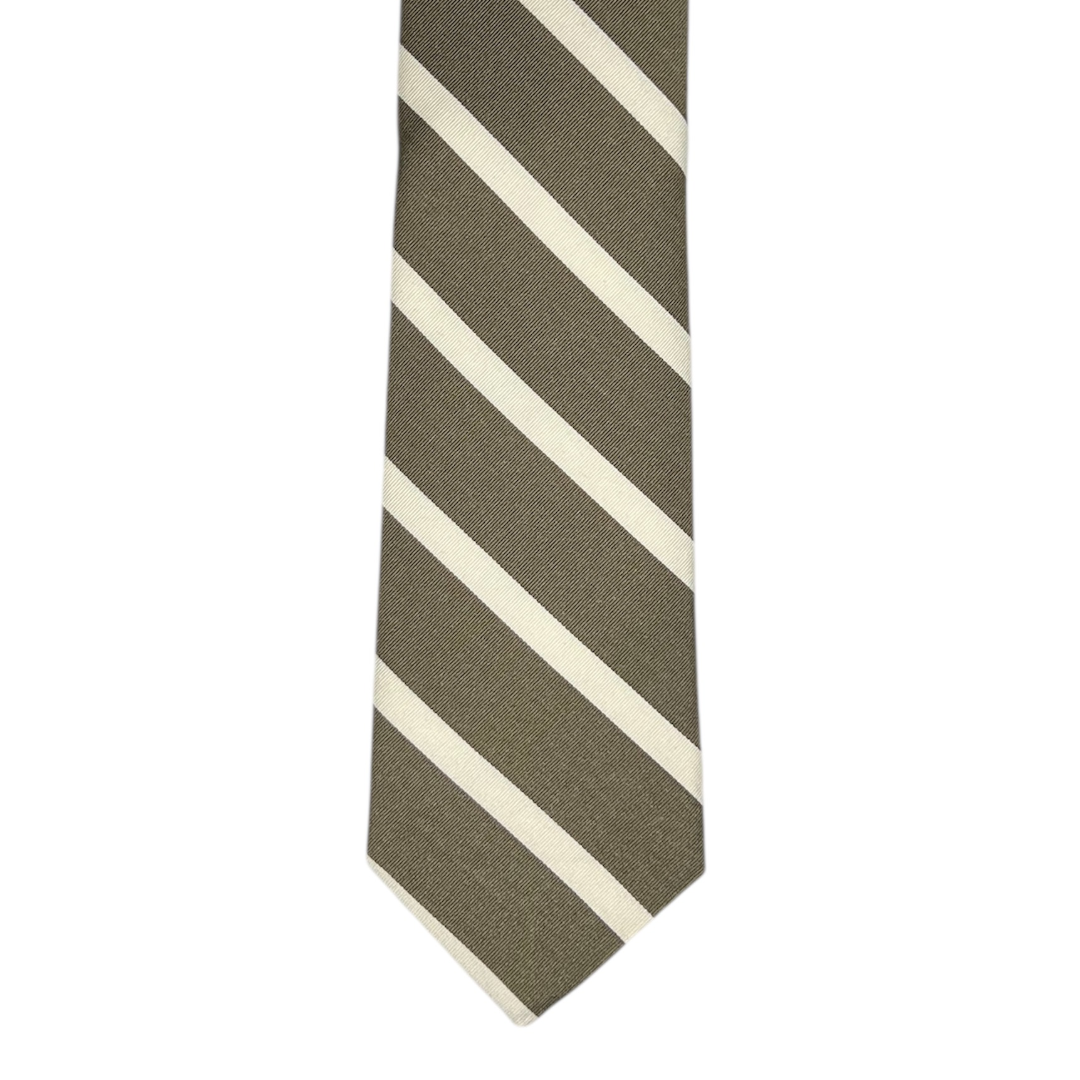Tie - Khaki and Jute Repp Stripe