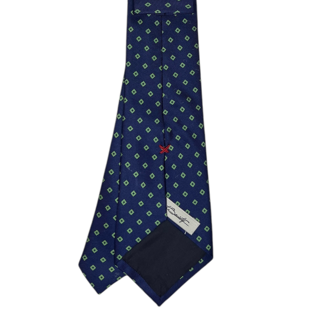 Tie - Navy w/ Lime Green Diamond
