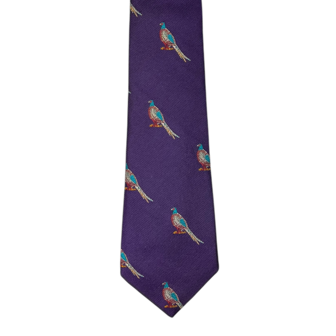Tie - Purple w/ Turquoise Pheasant