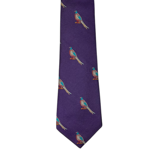 Tie - Purple w/ Turquoise Pheasant