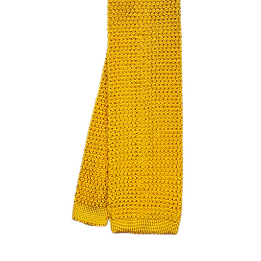 Silk Knit Tie - Old Gold