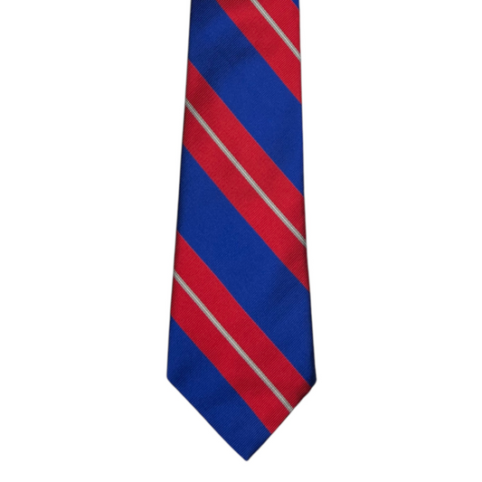 Tie - Red Blue and Gray Rep Stripe