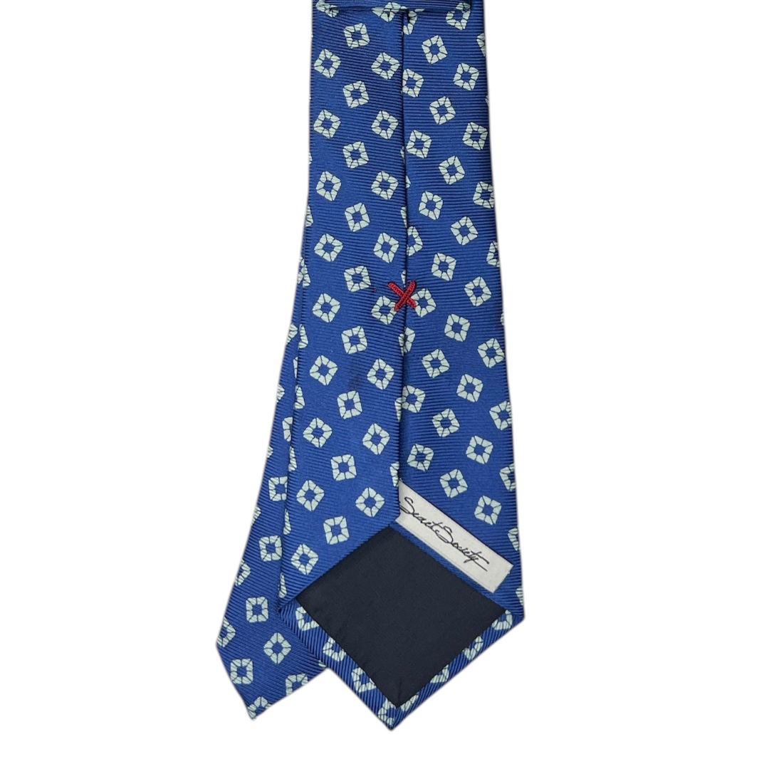 Tie - Blue w/ Sky Geometric Cube