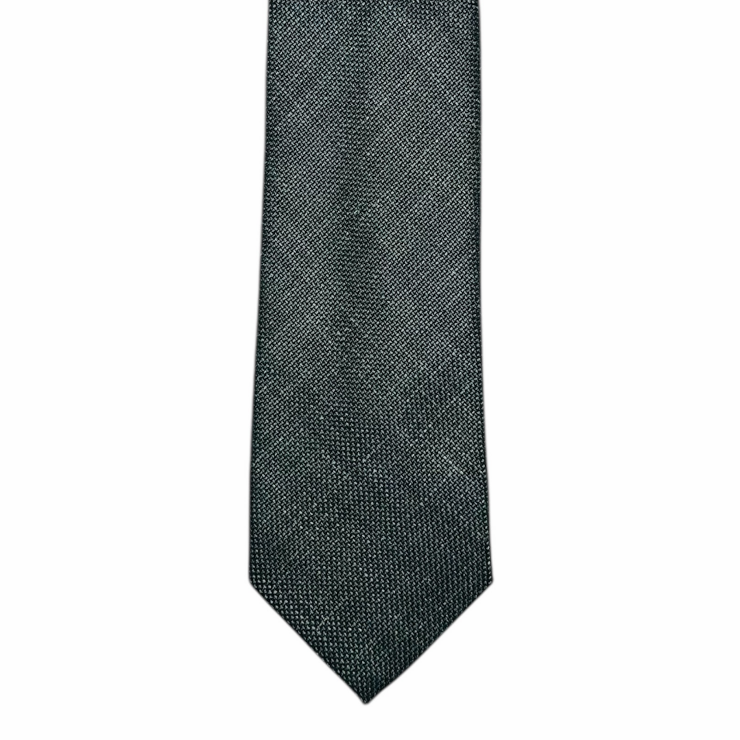 Tie - Melange Green Wool, Silk, Linen