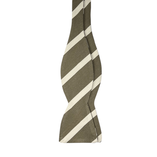 Bow Tie - Khaki and Jute Stripe