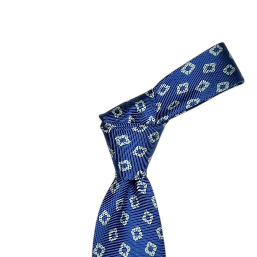 Tie - Blue w/ Sky Geometric Cube