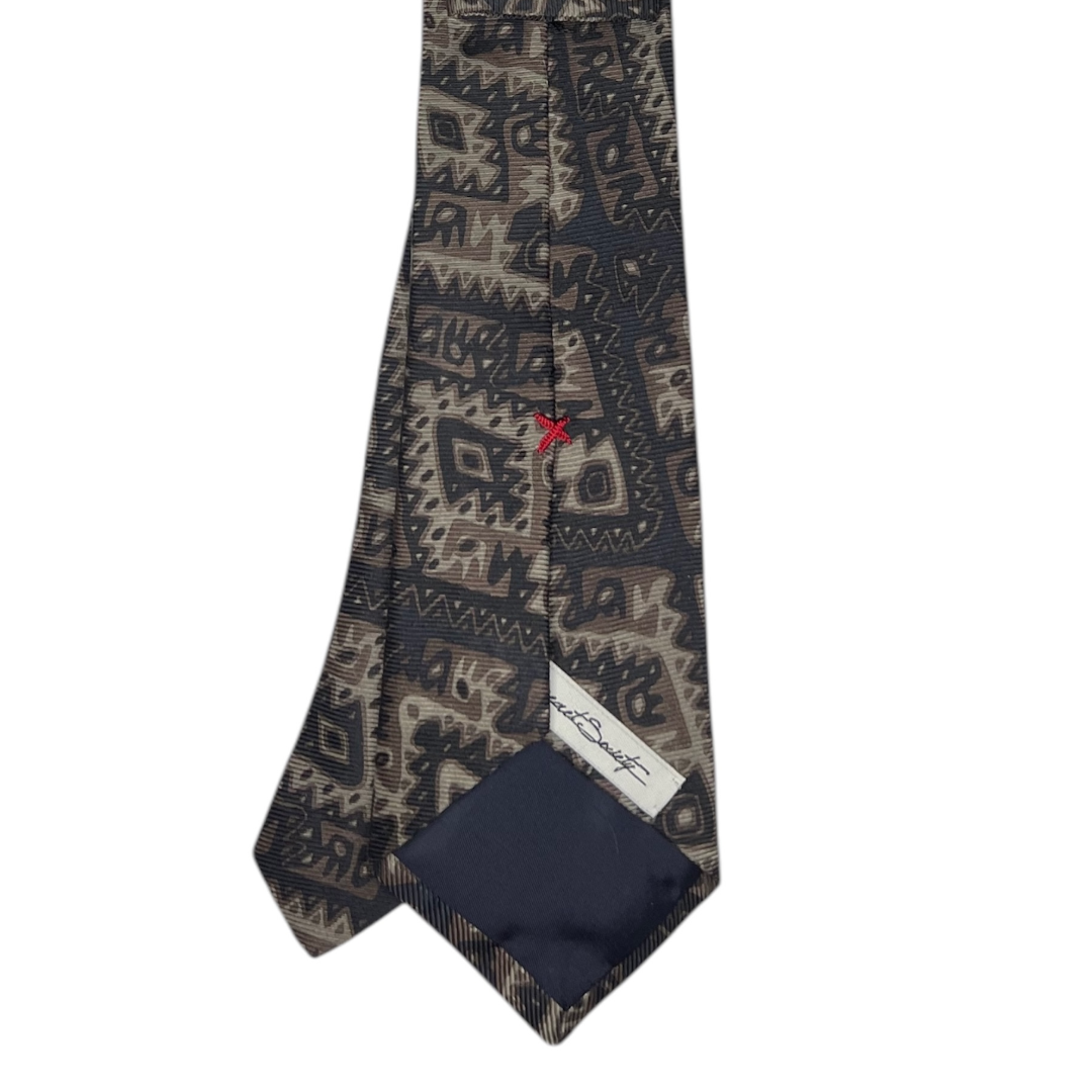 Tie - Black and Tan Abstract