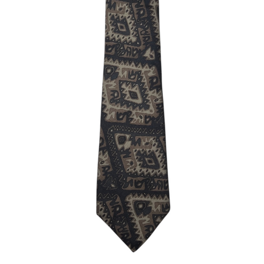 Tie - Black and Tan Abstract