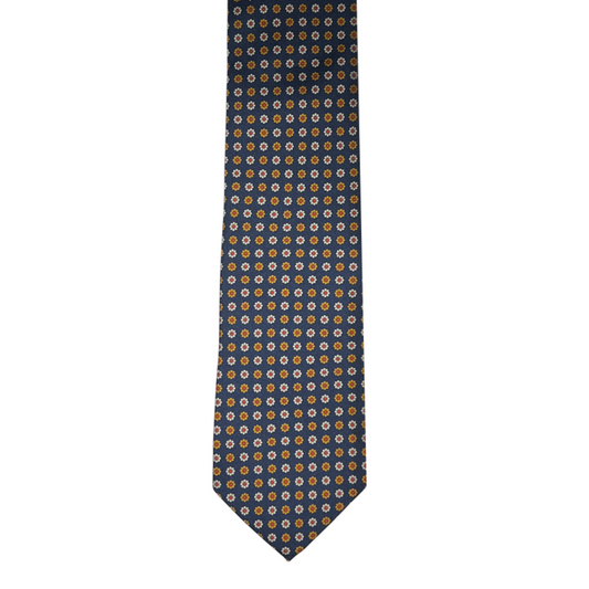 Tie - Navy w/ Gold, Sky and Red Daisy