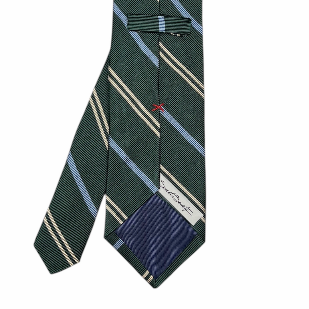 Tie - Green w/ Sky and Bone Double Stripe