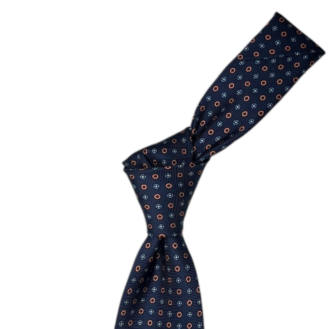 Tie - Navy, Peach and Sky Neat