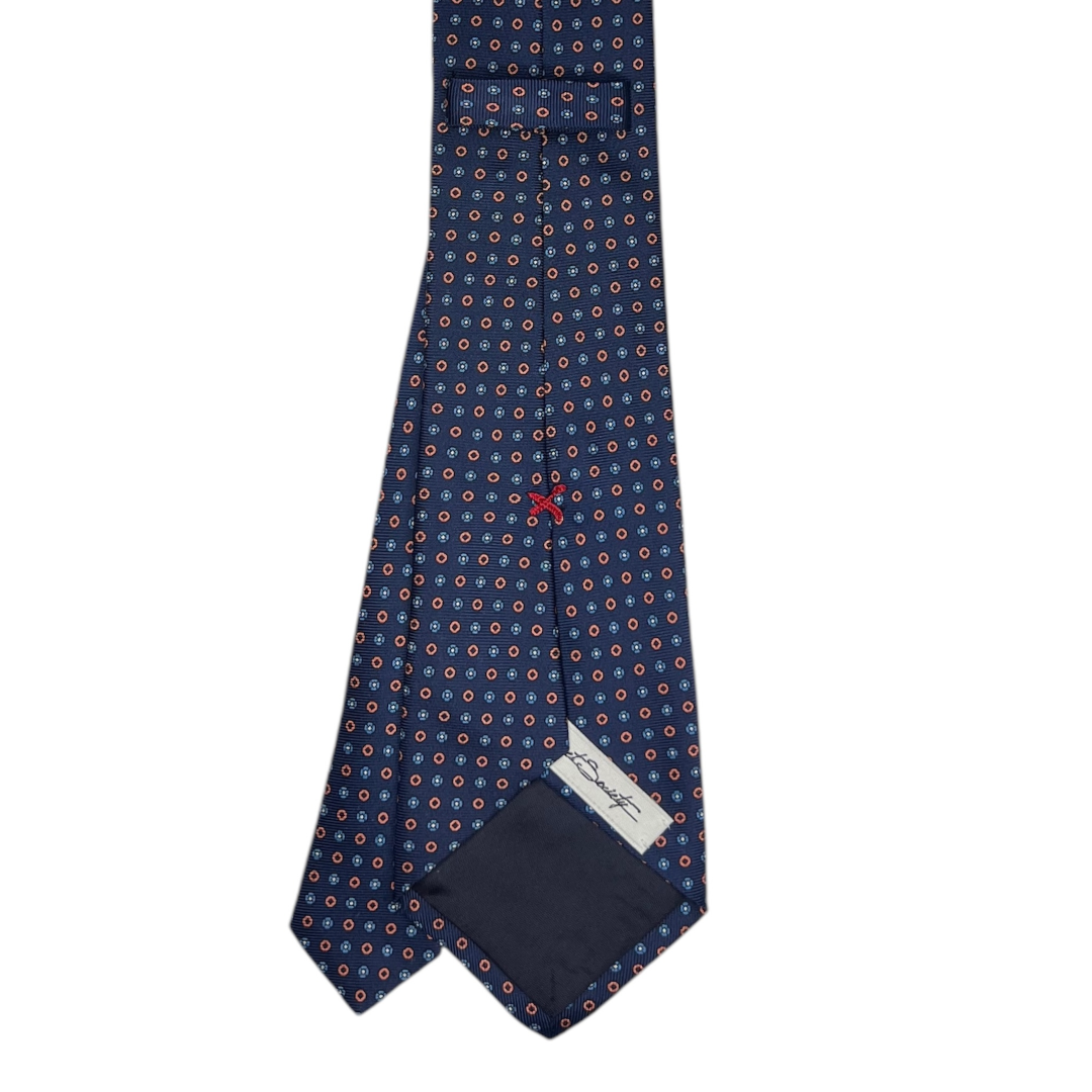 Tie - Navy, Peach and Sky Neat