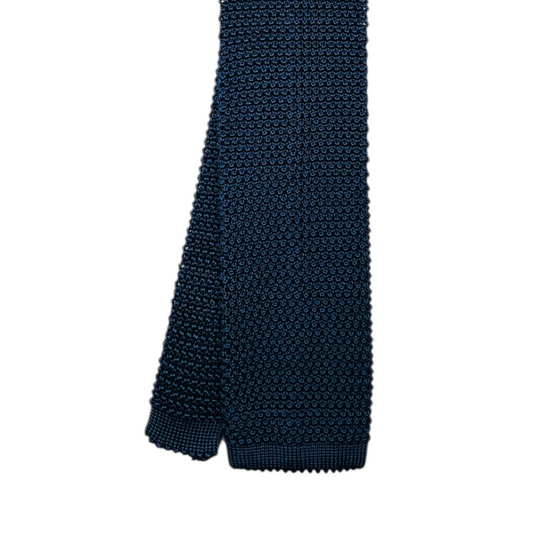 Silk Knit Tie - Navy