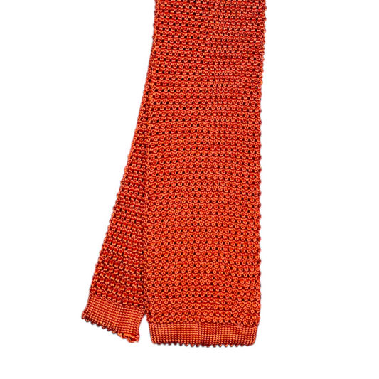 Silk Knit Tie - Pumpkin