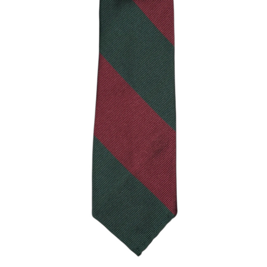 Tie - Hunter and Cardinal Block Stripe