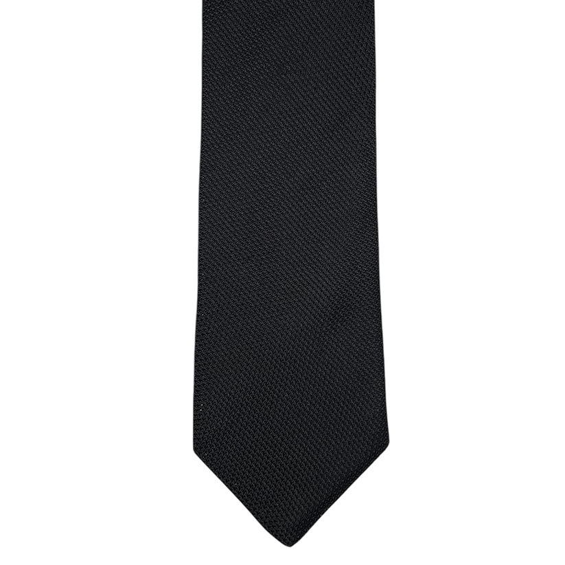 Tie - Black Fine Grenadine