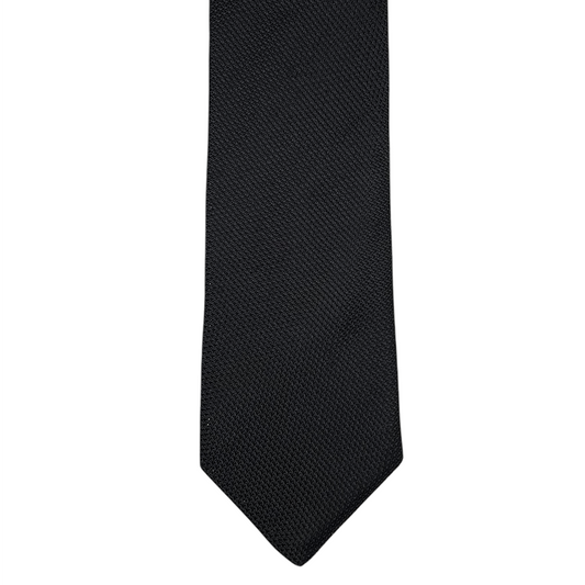 Tie - Black Fine Grenadine