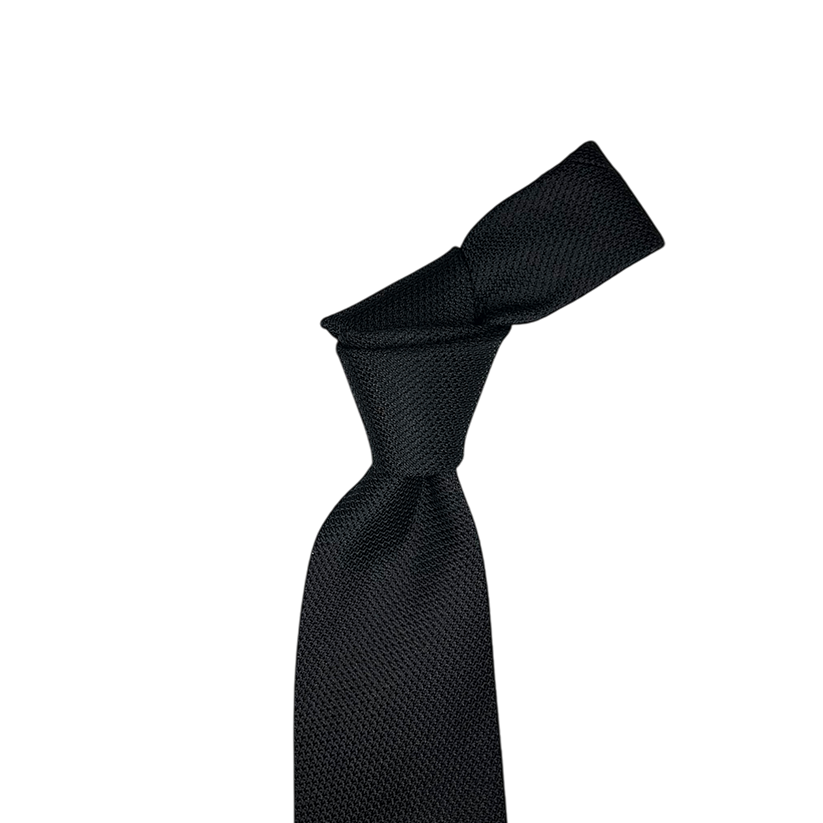 Tie - Black Fine Grenadine