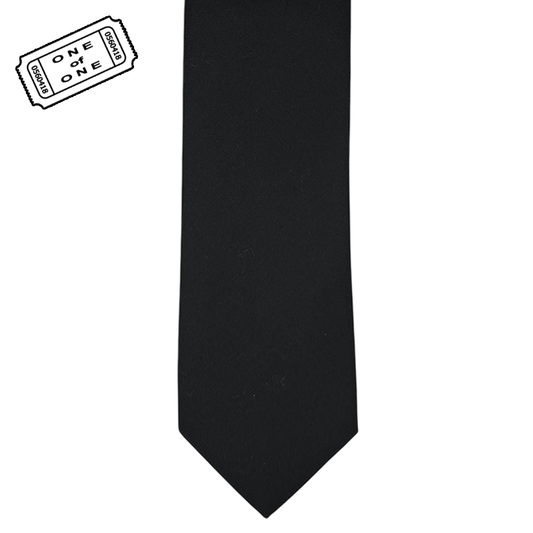 Tie - Black Wool Plainweave