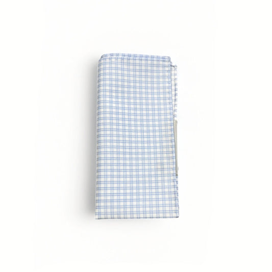 Pocket Square - Blue Triple Graph Check