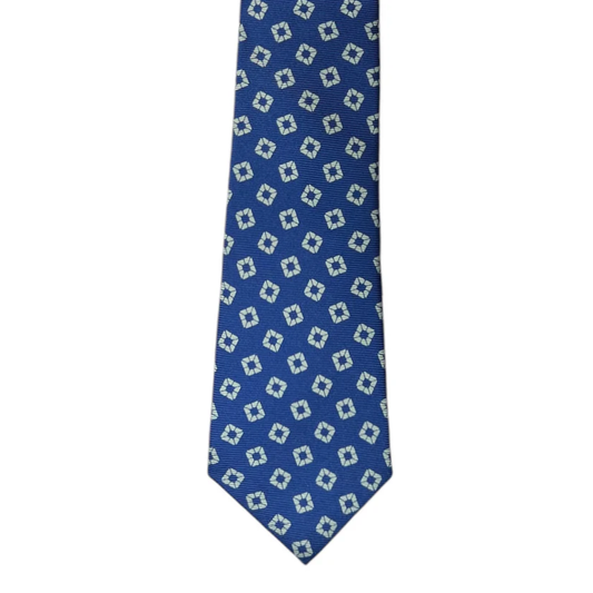 Tie - Blue w/ Sky Geometric Cube