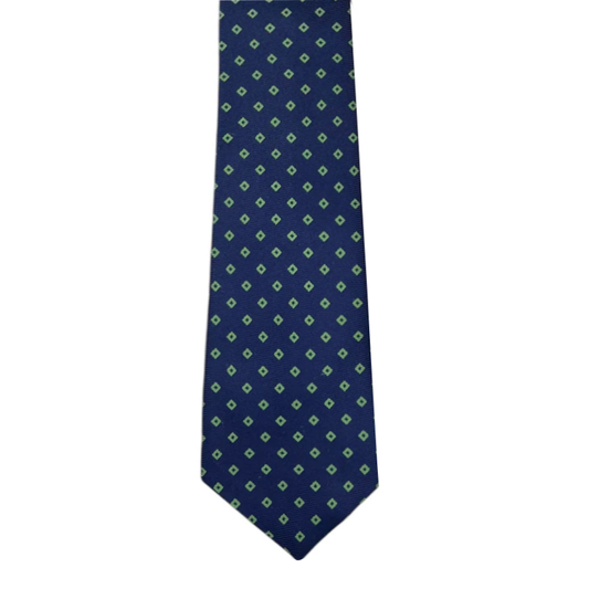 Tie - Navy w/ Lime Green Diamond