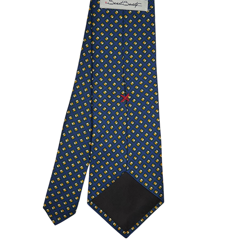 Tie - Blue  w/ Yellow Green Diamond